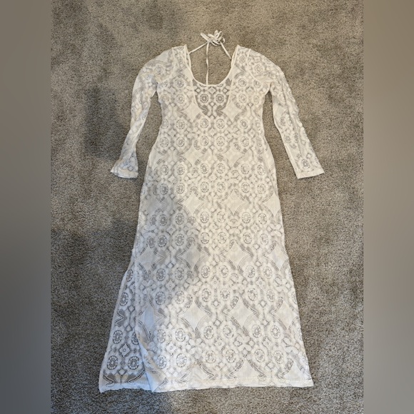 Lulu's White Lace Midi Coverup Dress - Picture 2 of 8